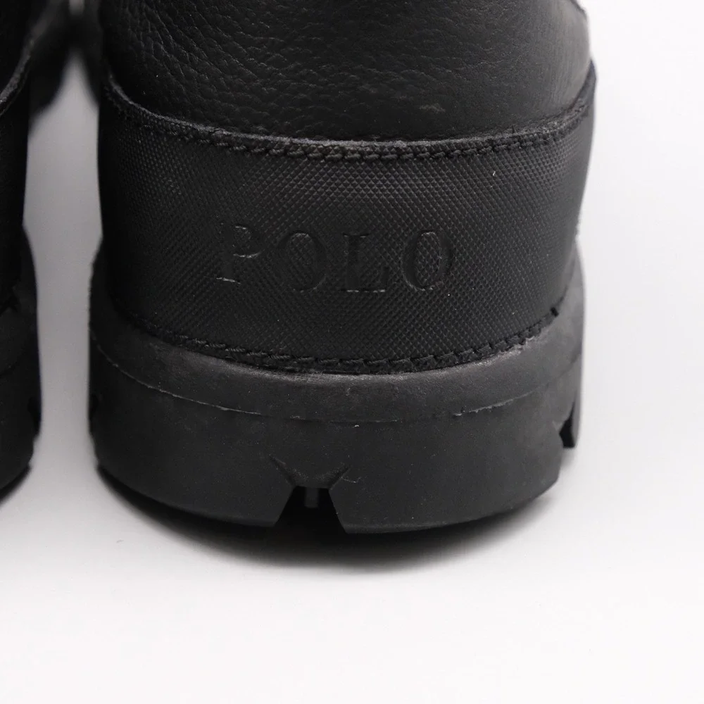 Polo Ralph Lauren Oslo Chelsea Boots Mens Size 11.5D Black Leather Lug Sole